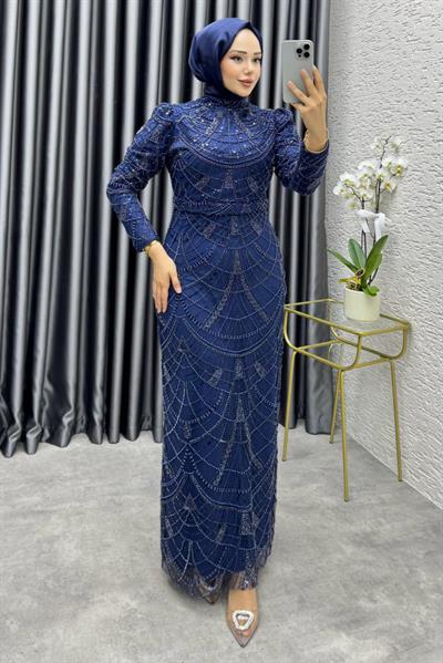 Defne Kalem Abiye 6649 Lacivert