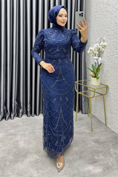 Defne Kalem Abiye 6649 Lacivert