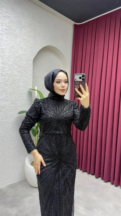 Ela Tasarım Kalem Abiye 8034 Siyah