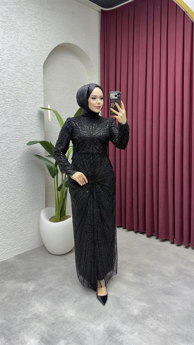 Ela Tasarım Kalem Abiye 8034 Siyah