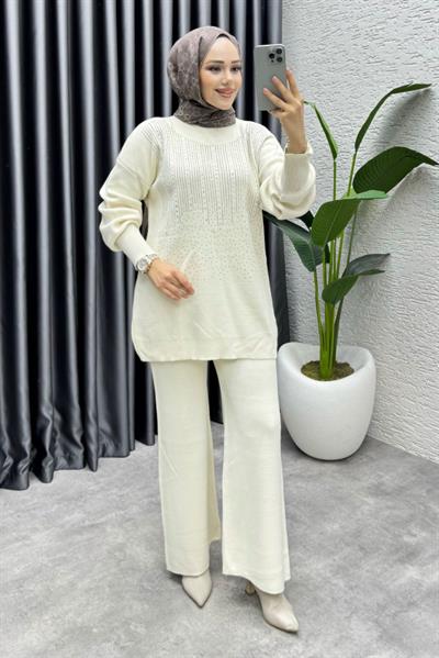 Elissa Taşlı Triko Takım 1109 Taş
