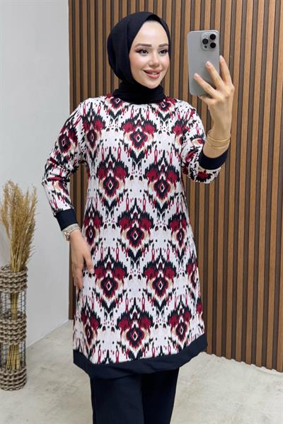 Etnik Desen Bürümcük Takım 4000 Bordo