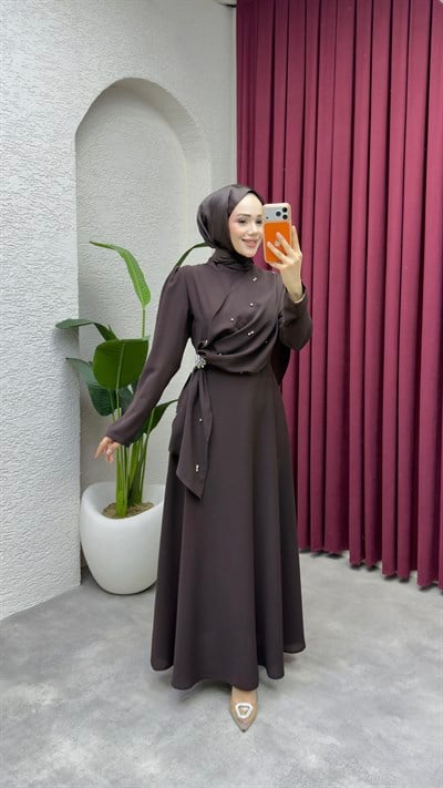 Feyza Elbise 6428 Kahverengi