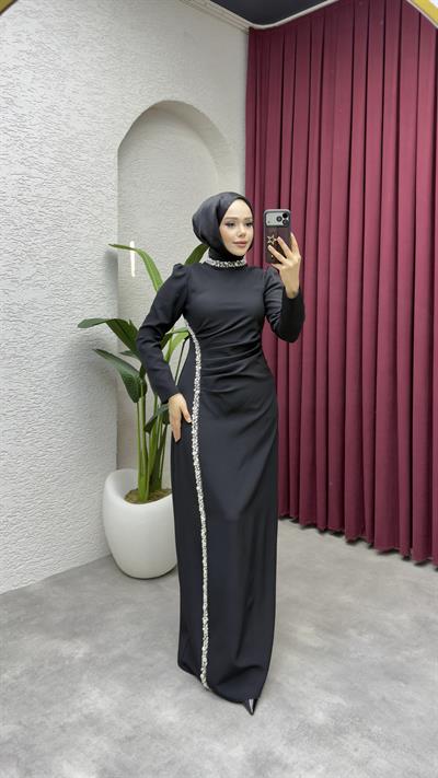 Fulya Drape Tasarım Abiye 8047 Siyah