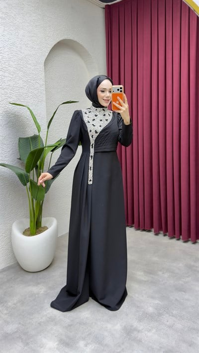 Gülfem Önü Taşlı Abiye 8081 Vizon