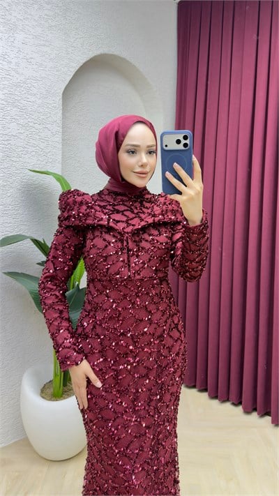 Hanzade Tasarım Abiye 1038 Bordo