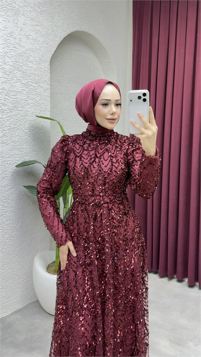 Hümeyra Abiye 1026 Bordo
