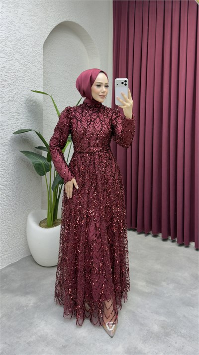 Hümeyra Abiye 1026 Bordo