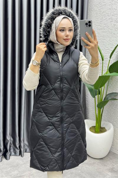 İkon Kapitone Şişme Yelek 4401 Siyah