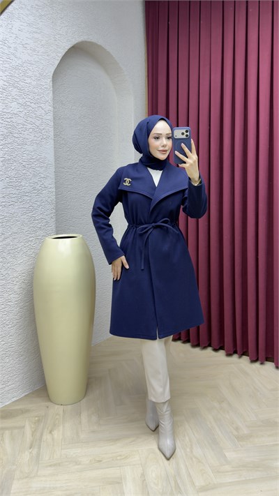 Kruvaze Kaşe Kaban 1008 Lacivert
