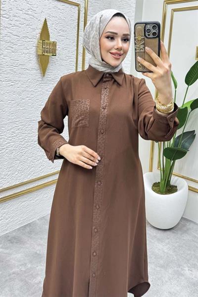 Leopar Garnili İkili Takım 6082 Kahverengi
