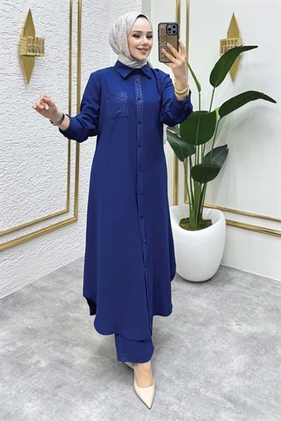 Leopar Garnili İkili Takım 6082 Lacivert