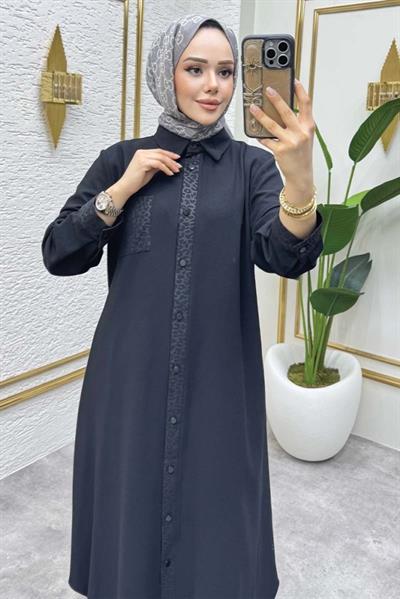 Leopar Garnili İkili Takım 6082 Siyah