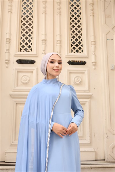 Lidya Pelerinli Abiye 8055 Bebe Mavisi