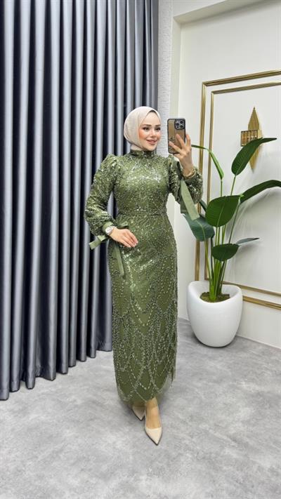 Manşeti Bağlamalı Kalem Abiye 6618 Haki