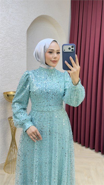 Maral Pullu Abiye 6653 Mint