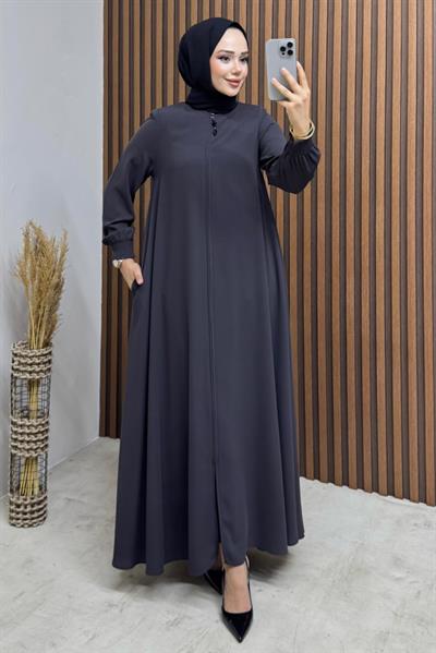Mevlana Medine İpeği Ferace 1001 Antrasit