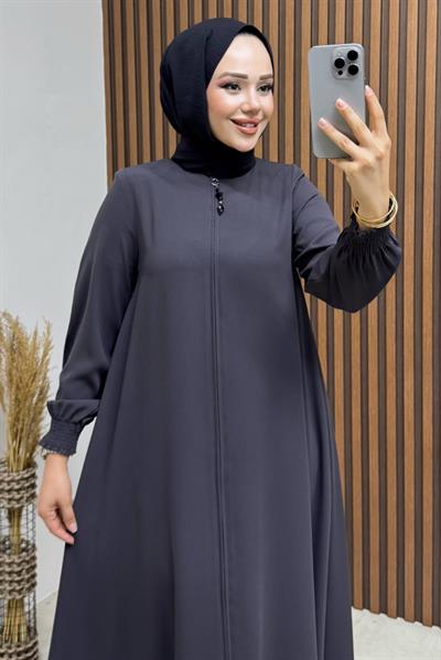 Mevlana Medine İpeği Ferace 1001 Antrasit