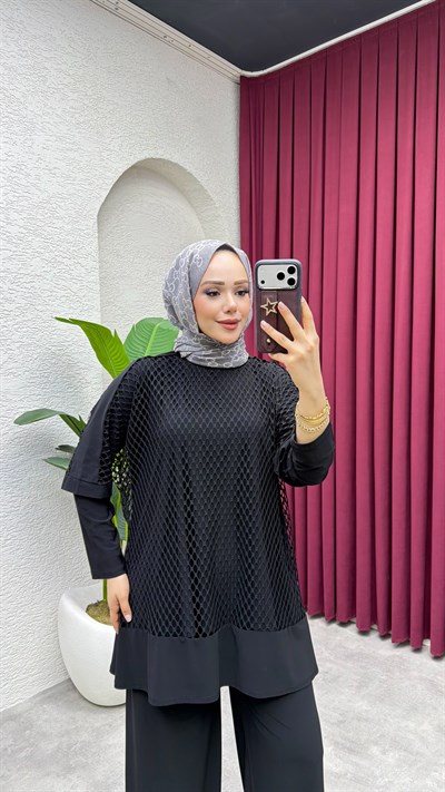 Oya Üçlü Takım 3538 Siyah