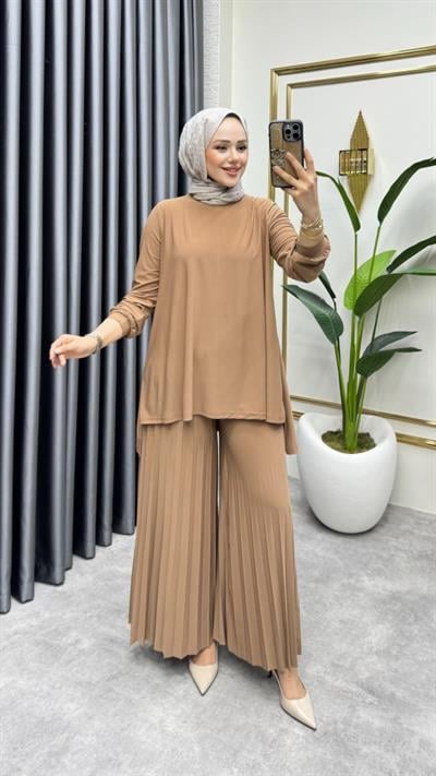 Pantolonu Piliseli Berilyum Takım 5033 Taba