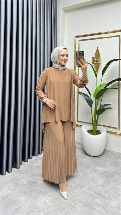 Pantolonu Piliseli Berilyum Takım 5033 Taba