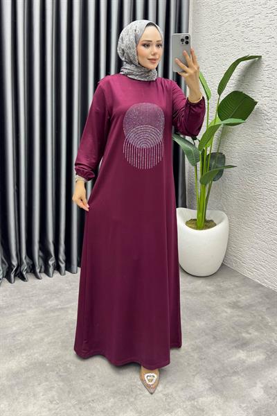 Sarnıç Elbise 3443 Bordo