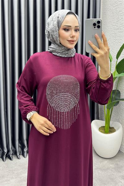 Sarnıç Elbise 3443 Bordo