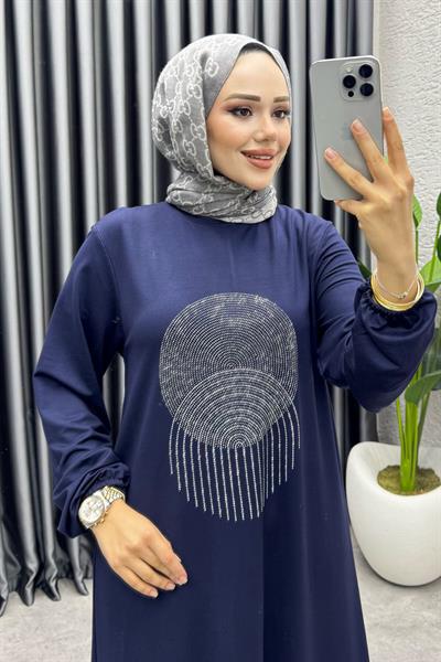 Sarnıç Elbise 3443 Lacivert