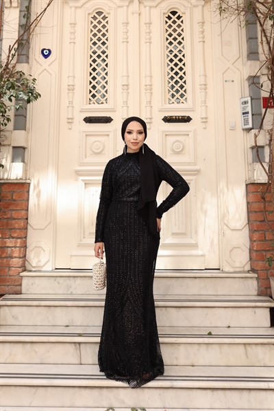 Tuana Balık Abiye 1017 Siyah