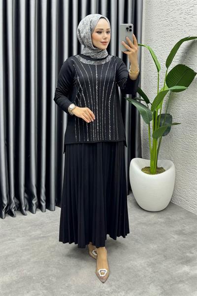 Zümra Etekli Takım 3423 Siyah