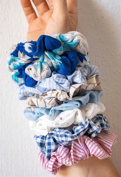 2Lİ LASTİK TOKA (SCRUNCHIE) SETİ - PAMUK & KETEN LASTİK TOKA SETİ
