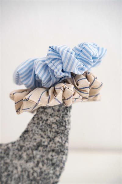 2Lİ LASTİK TOKA (SCRUNCHIE) SETİ - PAMUK & KETEN LASTİK TOKA SETİ