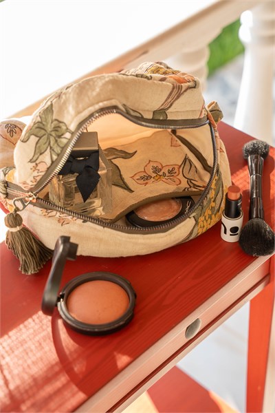DESENLİ KETEN MAKYAJ ÇANTASI & CLUTCH