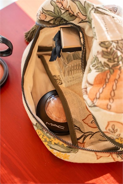 DESENLİ KETEN MAKYAJ ÇANTASI & CLUTCH