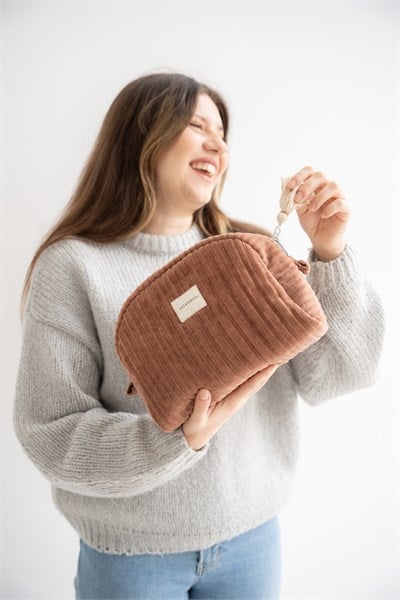 ORGANİK PAMUK KADİFE MAKYAJ ÇANTASI & CLUTCH – TARÇIN