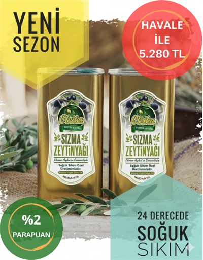 OLEİKA 2 ADET 5 LİTRE SOĞUK SIKIM NORMAL HASAT DOĞAL SIZMA ZEYTİNYAĞI
