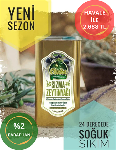 OLEİKA 5 LİTRE SOĞUK SIKIM NORMAL HASAT DOĞAL SIZMA ZEYTİNYAĞI