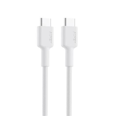 AUKEY CB-CD45-WH PD NAYLON ÖRGÜLÜ TYPE-C TYPE-C ŞARJ KABLOSU 0.9MT