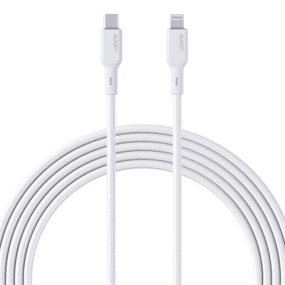 AUKEY CB-NCL1-WH NAYLON ÖRGÜLÜ 3A 480MBPS TYPE-C LIGHTNING KABLOSU 1.8MT