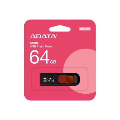 Adata C008-64GB 64GB USB2.0 Classic (Black+ Red) Flash Bellek