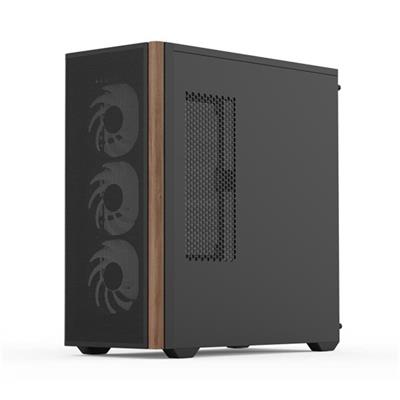 Aerocool AE  D501A BK 4x12cm A-RGB Fanlı, Ahşap Ön Panel Temp Cam Yan ve Mesh Ön Panel,USB Type-C