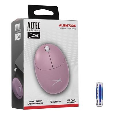 Altec Lansing ALBM7335 Pembe 2.4GHz USB 1200DPI Alkalin Pilli Kablosuz Mouse