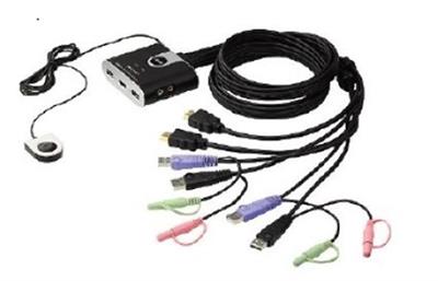 Aten CS692 2 Port USB 2.0 HDMI KVMP 2-Port USB HDMI-Audio Cable KVM Switch with Remote Port Selector
