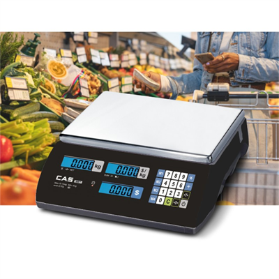 CAS ER JR 15KG LCD EKRAN BOYUNSUZ FİYAT HESAPLAMALI TERAZİ