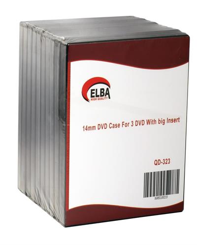 Elba QD-323 3lü Siyah 14mm Dvd Kutusu 10 Adet