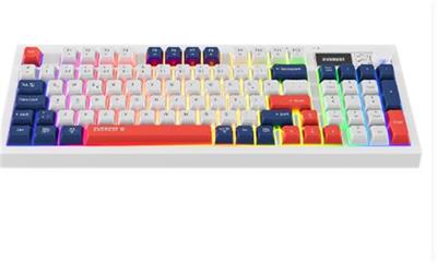 Everest KB-85 SILENT PRO Kablosuz Beyaz-Mavi-Kırmızı SESSİZ RGB Wireless 2.4Ghz Q  Oyuncu Klavyesi