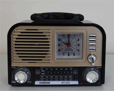 Everton RT-670 Bluetooth Usb-Micro Sd Saatli Nostaljik Radyo