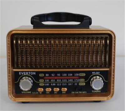 Everton Rt-751 -Fm-Am-Sw-Usb-Tf Card-Aux Nostaljik Radyo Solar (Güneş Paneli)