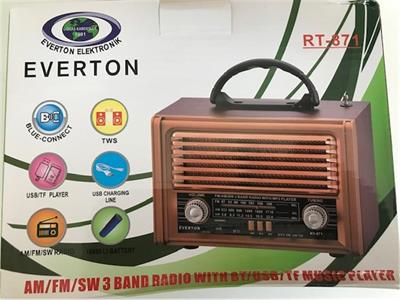 Everton Rt-871bt Bluetooth Fm-Usb-Tf Card-  Şarjlı Nostaljik Radyo