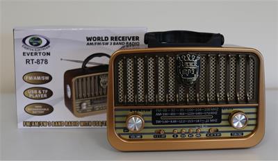 Everton Rt-878 Bluetooth (El Feneri) Fm-Usb-Tf-Aux Şarjlı Nostaljik Radyo